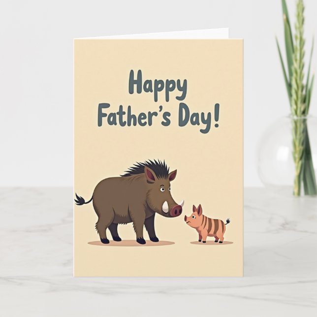 Jolie carte de Fête des Pères pour Piglet (Devant)