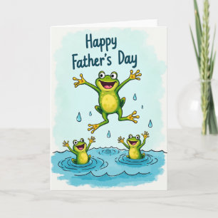 Jolie carte de fête des pères pour une famille de 