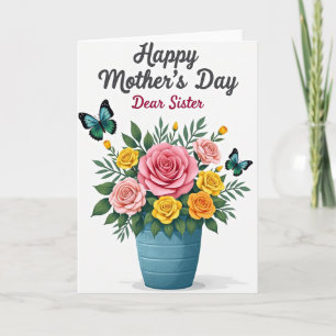Jolie carte de fête pour maman et soeur