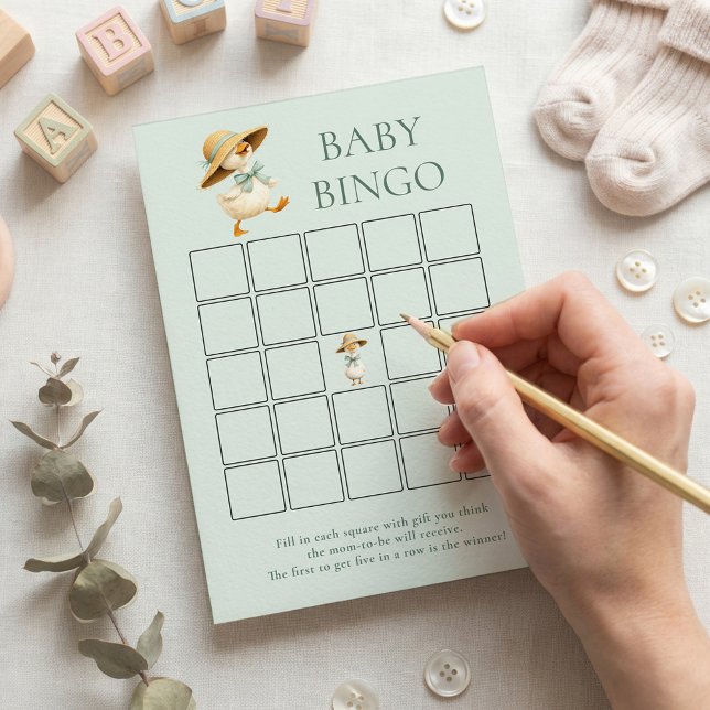 Jolie carte de jeu de bingo Canard Mignon Bébé Sal (Créateur téléchargé)