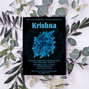 Jolie carte de Krishna pour anniversaire - art de 