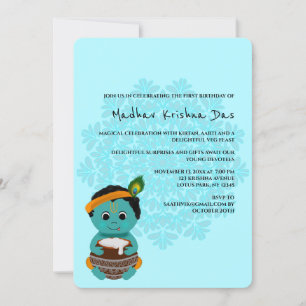 Jolie carte de Krishna pour anniversaire - art Kri