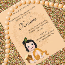 Jolie carte de Krishna pour un anniversaire - Art 