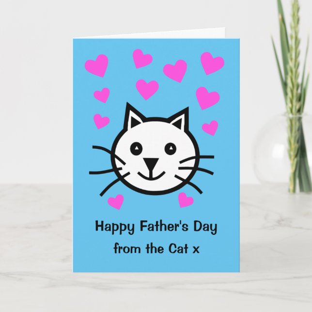 Jolie carte de la fête des pères pour chat (Devant)