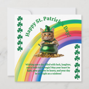 Jolie carte de la Saint-Patrick – Chat dans un pot