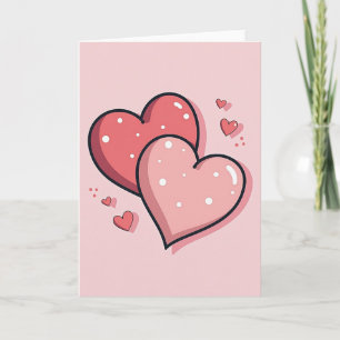 Jolie Carte de la Saint-Valentin à Coeurs Roses