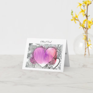 Jolie carte de la Saint-Valentin à l'encre et à l'