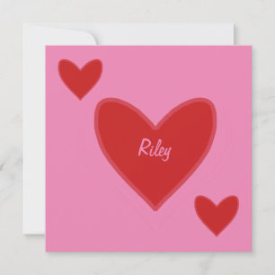 Jolie carte de la Saint-Valentin aux cœurs rouges