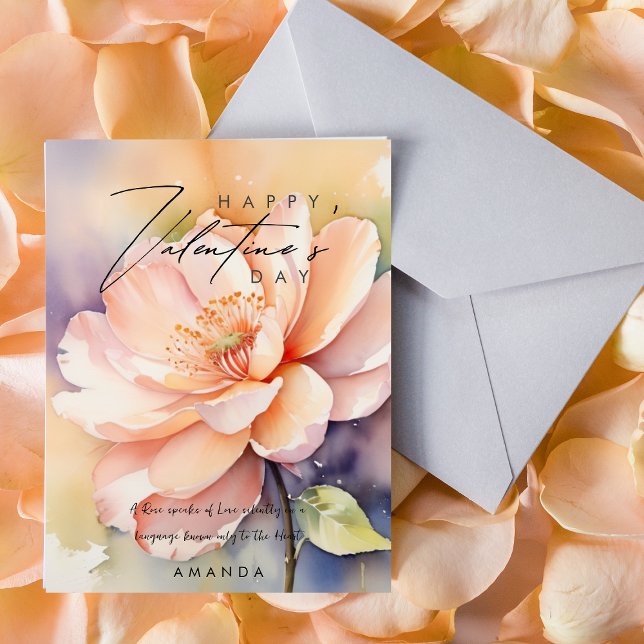 Jolie carte de la Saint-Valentin aux roses moderne (Créateur téléchargé)