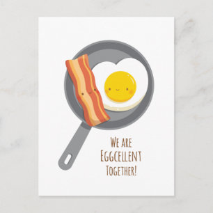 Jolie carte de la Saint-Valentin avec bacon et œuf