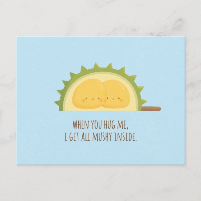 Jolie carte de la Saint-Valentin avec un Durian am (Devant)