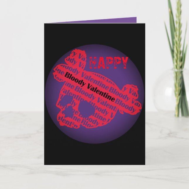 Jolie carte de la Saint-Valentin crâne rouge (Devant)