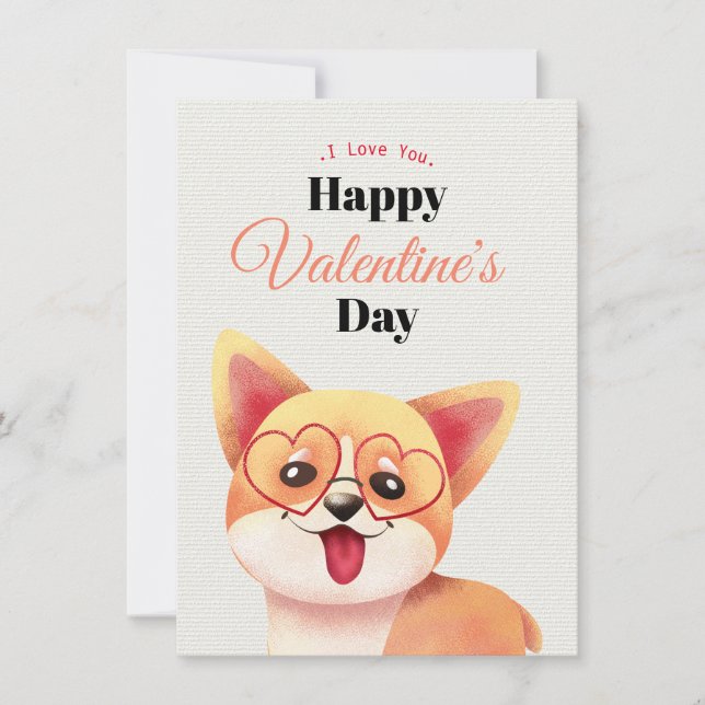 Jolie carte de la Saint-Valentin joyeuse (Devant)