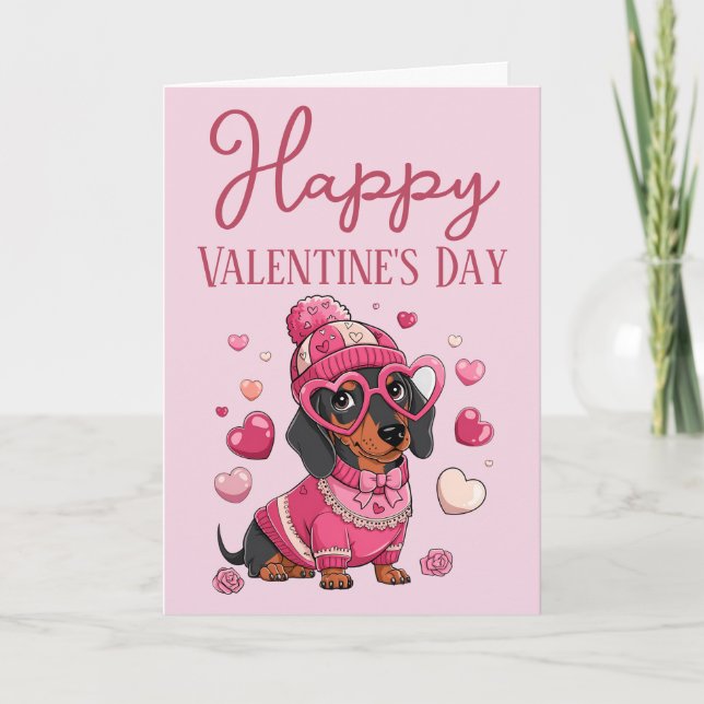 Jolie carte de la Saint-Valentin pour chien Dausch (Devant)