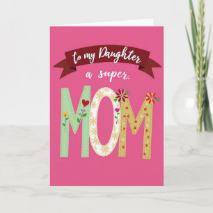 Jolie carte de maman au textile adorable