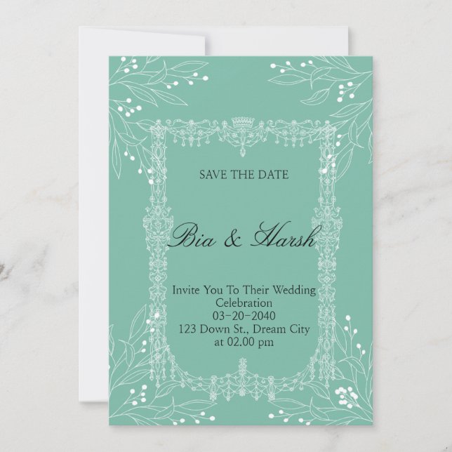 Jolie carte de mariage (Devant)