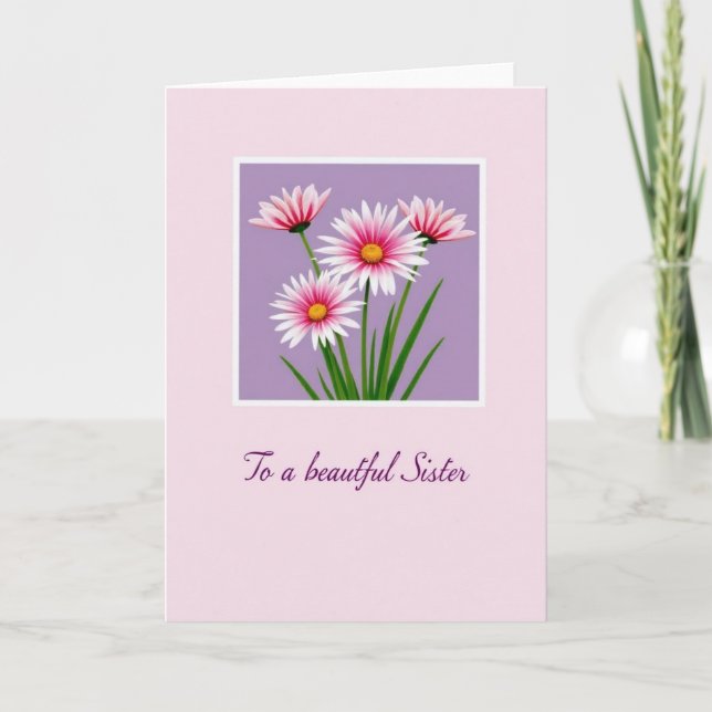 Jolie carte de mère florale fuchsia (Devant)