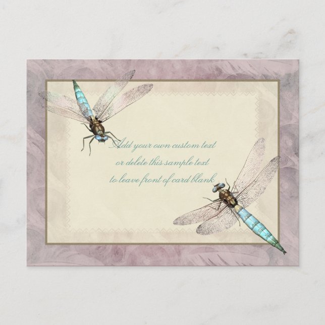 Jolie carte de message Dragonflies (Devant)