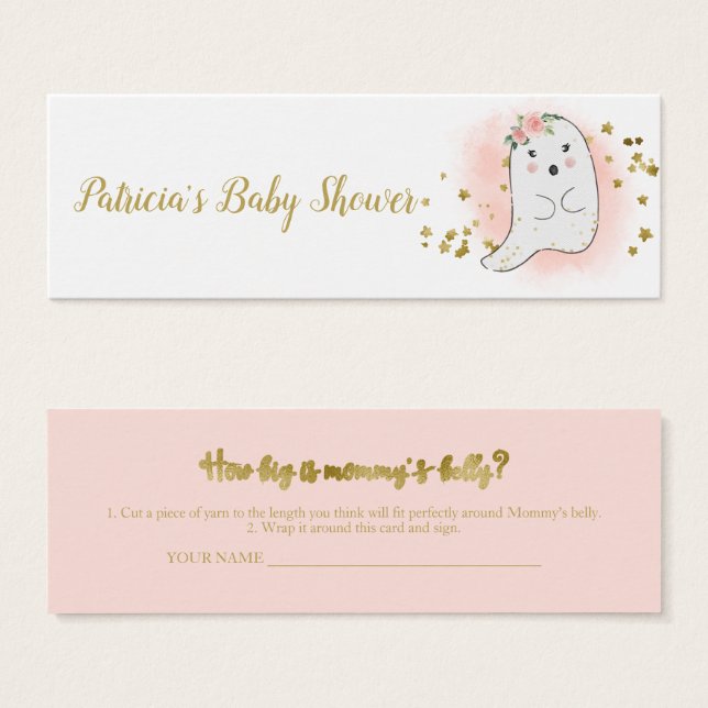 Jolie carte de mesure de ventre pour Baby Shower d (Devant & derrière)