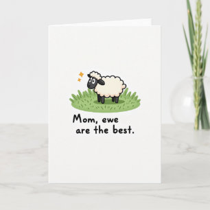 Jolie carte de mouton de dessin animé pour maman