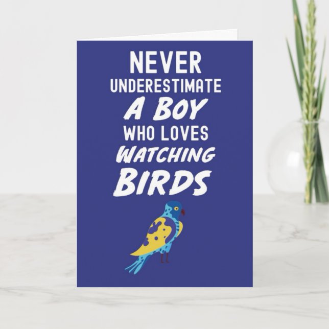 Jolie carte de naissance bleu marine pour bébé gar (Devant)