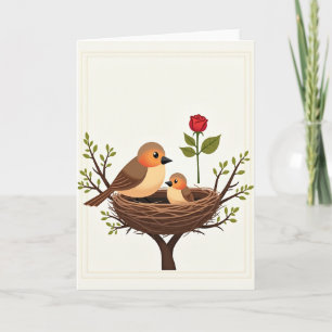 Jolie carte de nid pour la fête des mères