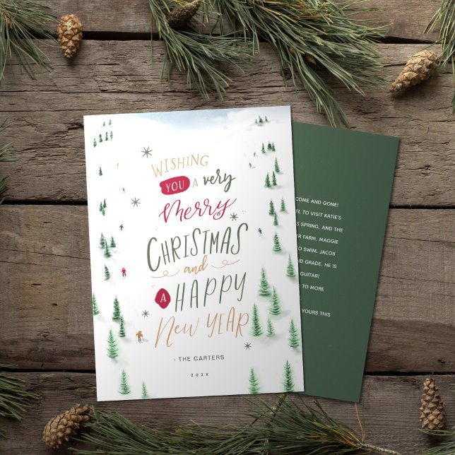 Jolie carte de Noël alpine d'hiver non photo (Créateur téléchargé)