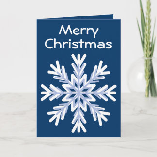 Jolie carte de Noël Blue & White Snowflake