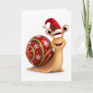 Jolie carte de Noël d'escargot par courrier