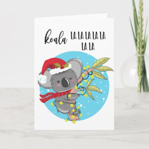 jolie carte de Noël koala fa la Australia