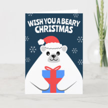Jolie carte de Noël ours polaire personnalisée