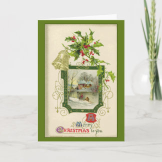 Jolie carte de Noël victorienne Vintage