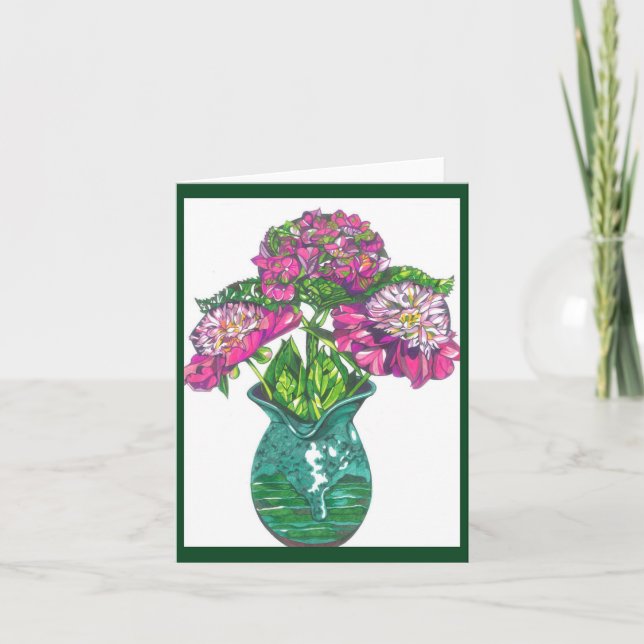 Jolie carte de note pliée rose (Devant)