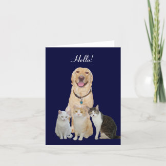 Jolie carte de note pour animaux