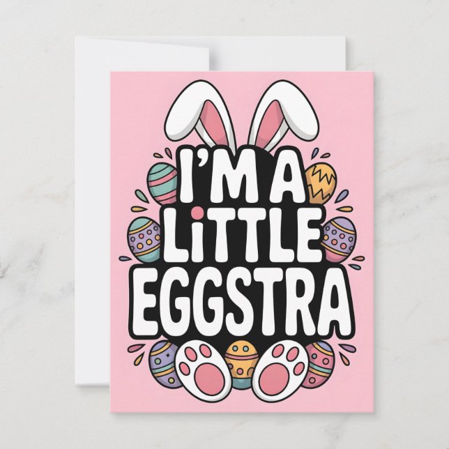 Jolie Carte de Pâques Lapin Eggstra (Devant)