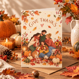Jolie carte de remerciement pour Thanksgiving