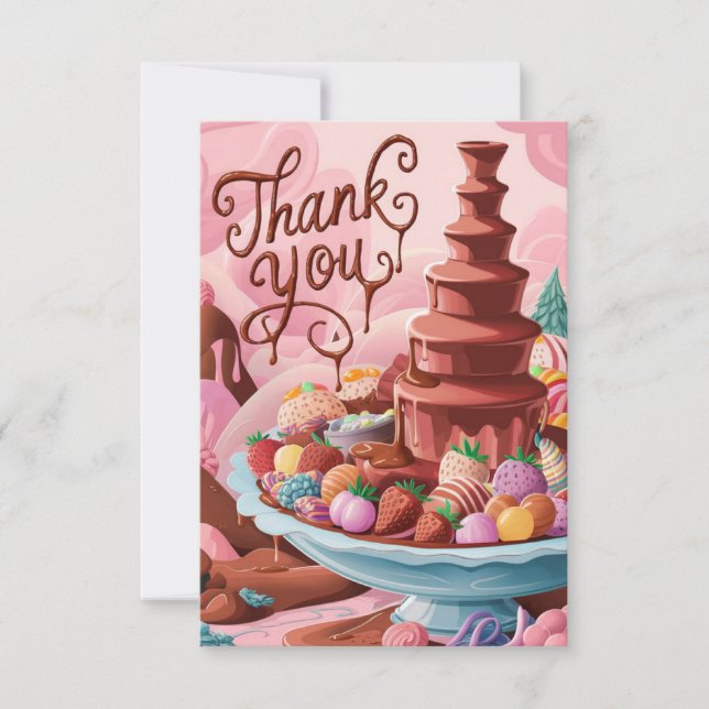 Jolie carte de remerciements de chocolat Boho (Devant)