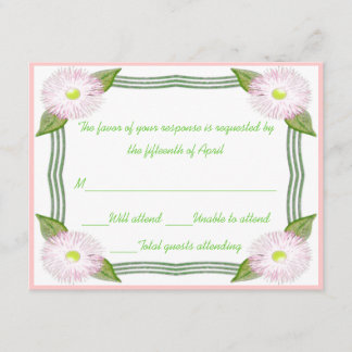 Jolie carte de réponse florale