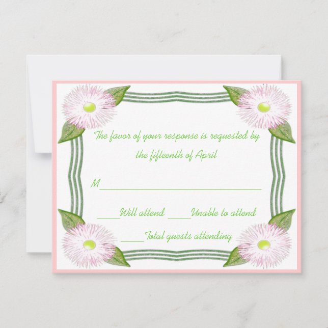 Jolie carte de réponse florale (Devant)
