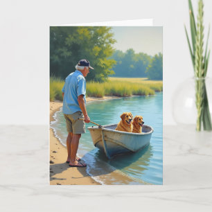 Jolie carte de scène de bateau pour la fête des pè