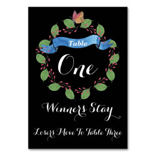 Jolie carte de table Bunco en germe florale #1