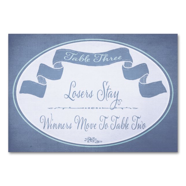 Jolie carte de table Bunco Ruban #3 (Devant)