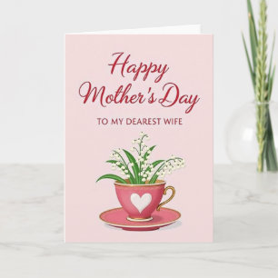 Jolie carte de tasse de thé pour la fête des mères