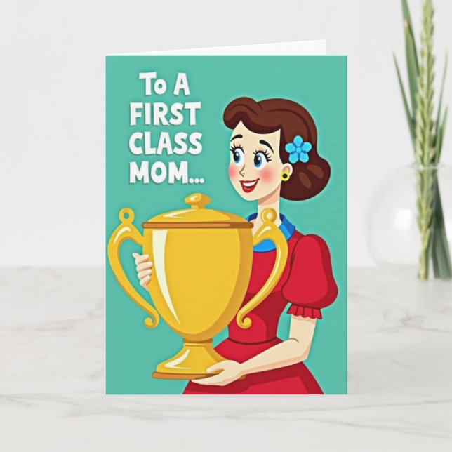 Jolie carte de trophée de fête des mères (Devant)