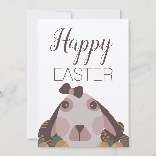 Jolie carte de vacances de Pâques chocolat lapin d (Devant)