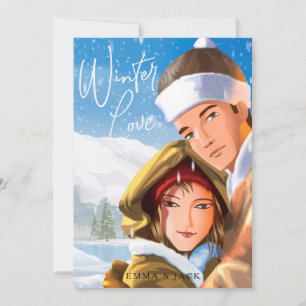 Jolie carte de vacances d'hiver à l'aquarelle pour