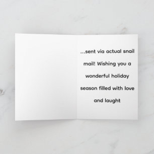 Jolie carte de vœux de Noël pour escargot