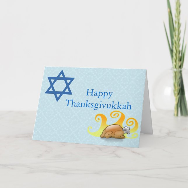Jolie carte de voeux de Thanksgivukkah (Devant)