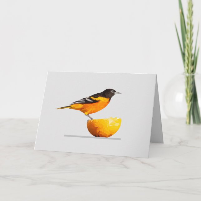 Jolie carte de voeux d'Oiseau Oriole (Devant)