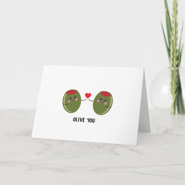 Jolie carte de vœux "Je t'aime Olive" (Devant)